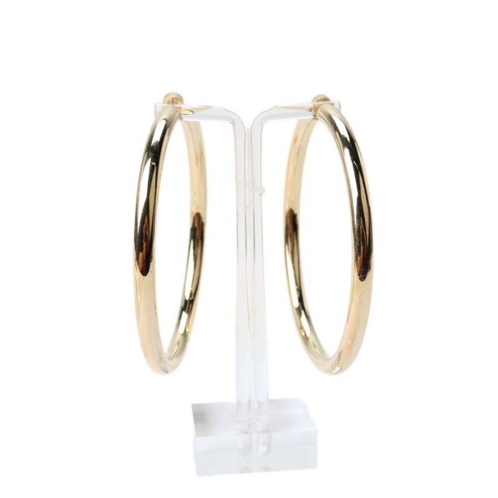 Jennifer Fisher Womens Gold Tone + 14K Posts Natasha Hoops 3"